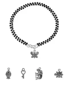 VAMA Fashions Black Sparkling Bead Hand Mangalsutra jewellery's Bracelet for Women.
