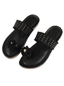 WalkTrendy Womens Synthetic Black Open Toe Flats - 4 Uk (Wtwf673_Black_37)
