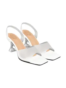 Shoetopia womens Guru White Heeled Sandal - 3 UK (Guru-White)