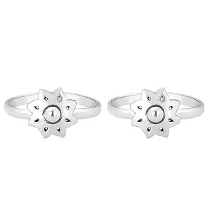 GIVA 925 Sterling Silver Enchanting Floral Toe Rings| Toe Rings for Women and Girls | With Certificate of Authenticity and 925 Stamp | 6 Month Warranty*