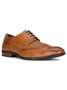 Bata LEAP EMB Mens Formal Shoe in Tan Light Brown