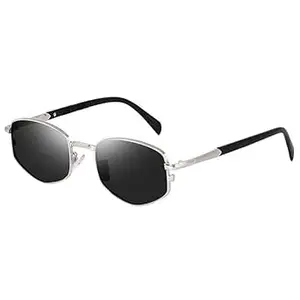 Visit the Dervin Store Dervin UV Protected Casual Fashionable Polygon Diamond Shaped Metal Frame Punk Sunglasses Shades for Men and Women