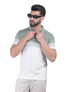 Crimsoune Club Men's Green Color-Blocked T-Shirt (L)