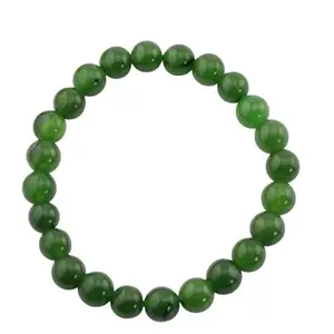 AAMRAPALI SILVER GEMS AAMRAPALI Natural Green Jade Bracelet â€“ Metal-Free 8mm Gemstone | Stone Beads Bracelet | Focus on Heart Chakra | Stunning Gem Patterns Tones | Elevate your accessory collection with our meticulously c