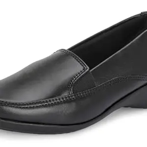 Karaddi Women's Formal Bellies Shoes 8088 | Black Size 9 UK Ballet Flat Pull On Wedge Heel Office Wear Slip On Mocassin