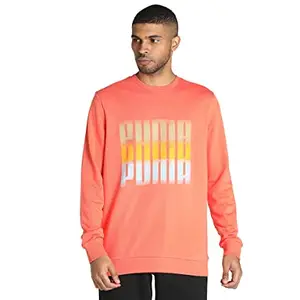 Puma Men's Cotton Crew Neck Sweatshirt (67319835_Salmon_L)