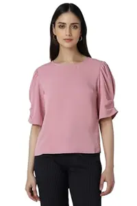 Van Heusen Women's Regular Fit Blouse (VWTSFRGF718808_Pink