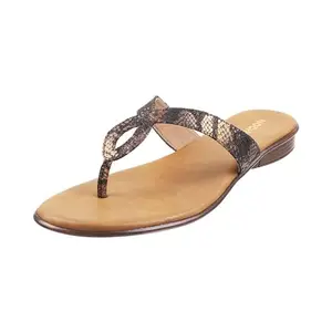 Mochi Women Bronze Synthetic Flat Fashion Sandal UK/7 EU/40 (32-1848)