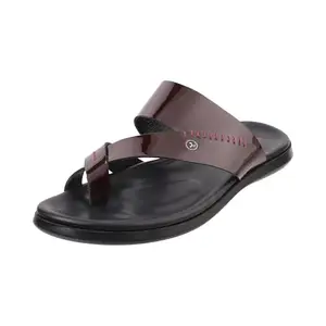 Mochi Men Wine Synthetic Leather Slip-on Comfort Chappal UK/11 EU/45 (16-324)