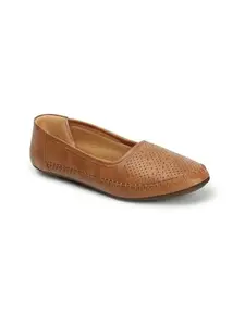 ICONICS Women's Fashionable Slip On Comfortable Bellies Colour-Brown, Size-UK 5