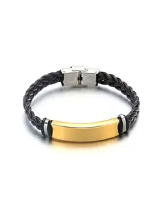 SALTY Alpha Anti Tarnish Elite Gold Tanned Stainless Steel Bracelet for Men | Hand Bands for Boys | Wrist Bracelets for Man | Fashion Jewellery Accessories | Stylish Minimal Jewelry