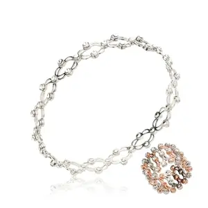 GLIMM JEWEL GL-B01 Dune Elegance 2-in-1 Bracelet 925 Sterling Silver, Adjustable, Sensitive Skin Friendly, Free Size, Includes Jewelry Kit & Authenticity Certificate, Fashion for Women & Girls