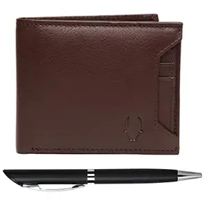 WildHorn Men Brown Genuine Leather Wallet Gift Set Combo
