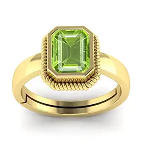 LMDPRAJAPATIS Natural Peridot Gemstone August Birthstone Gold Plated Ring For Women And Men (7.25 Ratti)