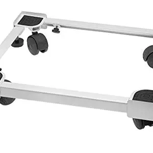 JOYNAA JOYNAA Heavy Duty Adjustable Wheeled Metal Stand for Top/Front Load Washing Machines, Refrigerators, Dishwashers, and Coolers, 170 kgs Weight Capacity (Dimension- Min. 16 inches X 19 inches, Max. 26 inches X 32 inches, White)