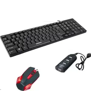 Zebion zebion k200 USB Wired Keyboard Plug and Play The Standard Keyboard with Swag USB Mouse with Latest Optical Technology and Pronto 101 USB hub