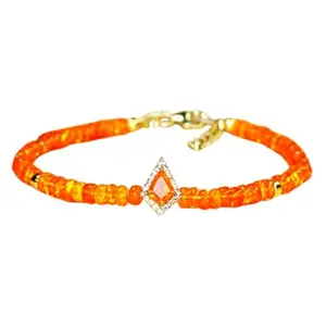 LKBEADS Gold Plated Bracelet with Multicolor Smooth Ethiopian Opal Beads – Rondelle 3-3.5mm – 7 inch Adjustable – For Men & Women|LK_STACK_02723