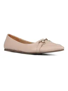 Inc.5 Womens Beige Solid Pointed Toe Casual Ballerinas