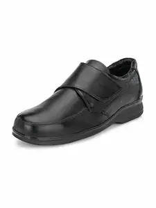 Eego Italy Men's Genuine Leather Plus Size Formal Fastening Slip On Shoes - GT_2_Black_11