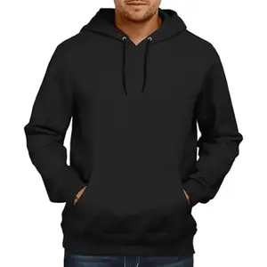 Tee Stores Unisex-Adult Plain Black Hoodie Small