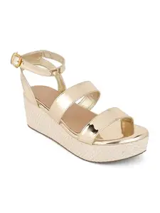 Iconics Women Sandal,Gold,UK-3