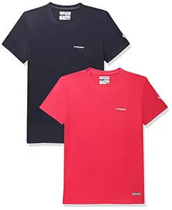 Charged Pulse-006 Checker Knitt Round Neck Sports T-Shirt Navy Size Small And Charged Pulse-006 Checker Knitt Round Neck Sports T-Shirt Red Size Small
