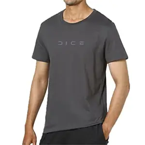 T Shirt for Men - Long line (Small, Dark Grey)