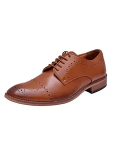 HiREL'S Men's Tan Formal Shoes-8 UK/India (42 EU) (hirel952)