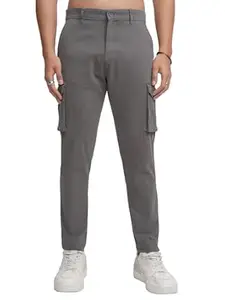 Highlander Men's Tapered Fit Cargo Trousers| Stylish & Comfortable for Casual, Travel & Active Wear | Trouser for Men | Men Trousersn