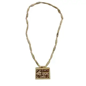 Original Tulsi Kanthi Mala with Shri Ram Bhakt Locket – Handmade Natural Tulsi Necklace for Men & Women | Traditional Mala