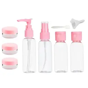 AASAISH Travel Cosmetic Containers Set – Portable Leak-Proof Bottles for Lotion, Shampoo, Cream, Soap & Makeup – Refillable Pressing Spray Bottles with Multipurpose Pouch