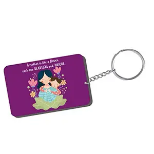 Family Shoping Mothers Day Gift A Mother is Like a Flower Each One Beautiful and Unique Keychain Keyring for Car Home Office Keys