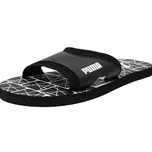 Puma unisex-adult Stellar Slide Black-White Slide Sandal - 10 UK (37329401)