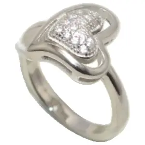 Rajasthan Gems Ring 925 Sterling Silver Heart Love Cubic Zirconia CZ Zircon Stone Women Handmade Gift L313