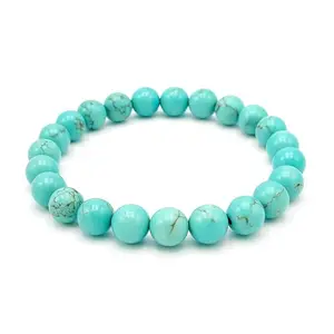 Plus Value African Turquoise Bracelet 8mm Natural Gemstone Beads Activating, Strengthening Body's Defence Crystal Bracelet for Women, Men | 2 Step Energized Original (Jute Bag)
