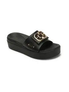 ELLE Women Sandal,Black,UK-4