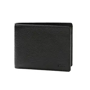 STOP by Shoppers Mens Leather Casual Two Fold Wallet (Black, Free Size)