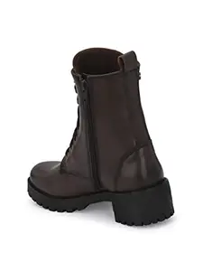 Delize Women Brown Vegan Leather Derby Boots 63400-38