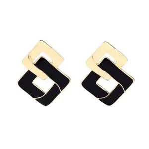 SALTY Anti Tarnish Ornate Enamel Gold Stud Earrings Set for Women | Stylish Fashion Jewellery | Accessories for Girls | Minimal Jewelry | Ideal for Gifting