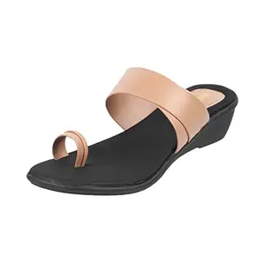 Walkway Women Beige Synthetic Slip Ons,EU/38 UK/5 (32-1620)