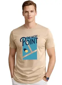 ADRO Tennis Printed T-Shirt for Men | Cotton Lycra | 180 GSM Regular Fit | Sports Casual Tee | Printed Tshirt for Men| Sports Stylish T Shirt