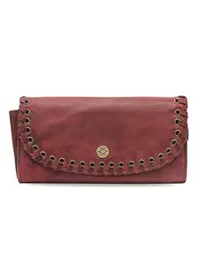 KOMPANERO Genuine Leather Red Womens Wallet(C-11992-RED)