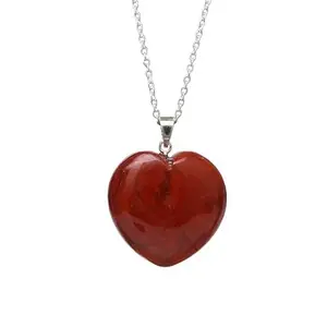 Divinity Healing Crystals Natural Pure Red Jasper Original Heart Crystals Pendant - The Stone of power, strength, courage, protection, and stamina.