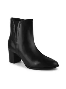 Shuz Touch Black Block Heel Ankle Length Boots