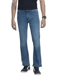 The Indian Garage Co Men Bootcut Solid Mid-Rise Stretchable Jeans