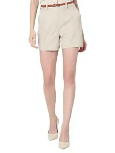Vero Moda Women Mid-Rise Pure Cotton Shorts with Belt