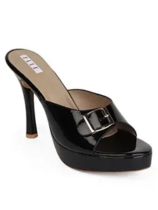 ELLE Women's Black Slim Heel Sandal