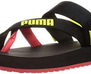 Puma Unisex Adult Summercat Black-Poppy Red Classic Boots Sandal-6 Kids Uk (37483704)