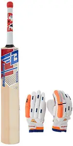 BHAJJI KASHMIRI WILLOW CRICKET BAT T20 4.0 WITH BATTING GLOVES 909 MENS