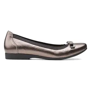 Clarks Women's Un Darcey Bow Pebble Metalic Slip On Shoes-4 UK (26151516